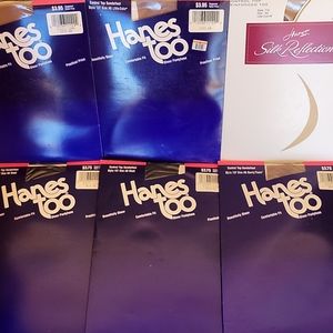 Lot of 6 Hanes Pantyhose Sandlefoot AB